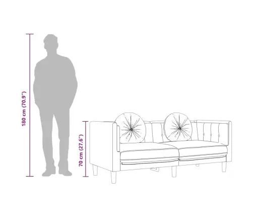 Trīsvietīgs Dīvāns Ar Matračiem, Krēmkrāsas Samts Vidaxl