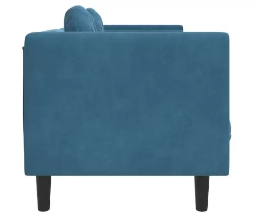 Trīsvietīgs Dīvāns Ar Matračiem, Zils Samts Vidaxl