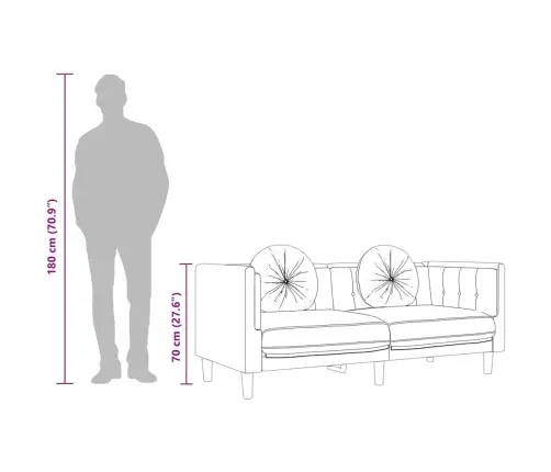 Trīsvietīgs Dīvāns Ar Matračiem, Zils Samts Vidaxl
