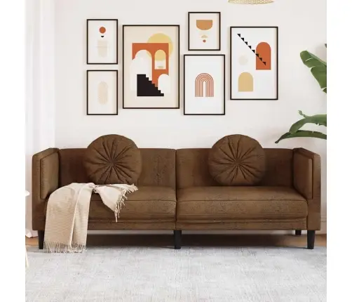 Diivan Patjadega 3-Kohaline, Pruun, Kunstseemisnahk