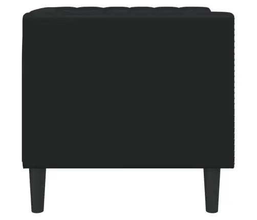 Chesterfield Sofos Kėdė Juoda Dirbtinė Oda