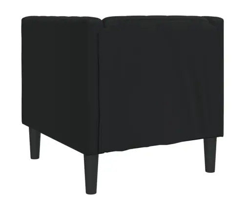 Chesterfield Sofos Kėdė Juoda Dirbtinė Oda