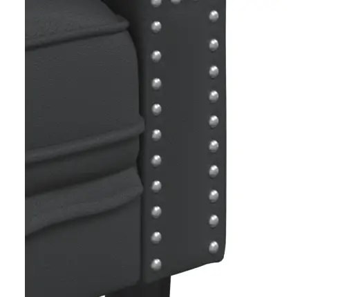 Chesterfield Sofos Kėdė Juoda Dirbtinė Oda