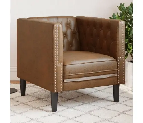 Atpūtas Krēsls, Brūna Mākslīgā Zamšāda Vidaxl