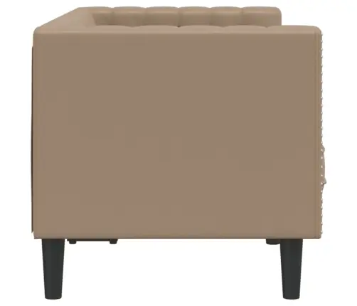 Divvietīgs Chesterfield Dīvāns, Kapučīno Mākslīgā Āda Vidaxl