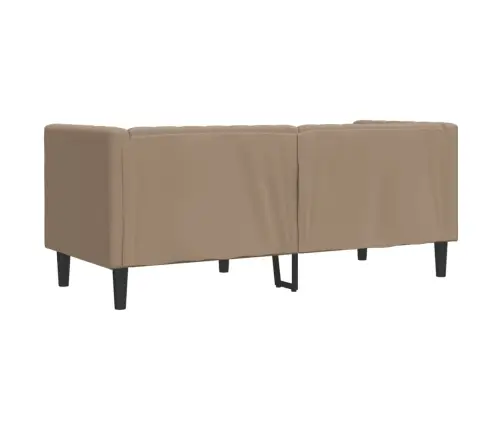 Divvietīgs Chesterfield Dīvāns, Kapučīno Mākslīgā Āda Vidaxl