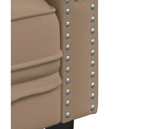 Divvietīgs Chesterfield Dīvāns, Kapučīno Mākslīgā Āda Vidaxl