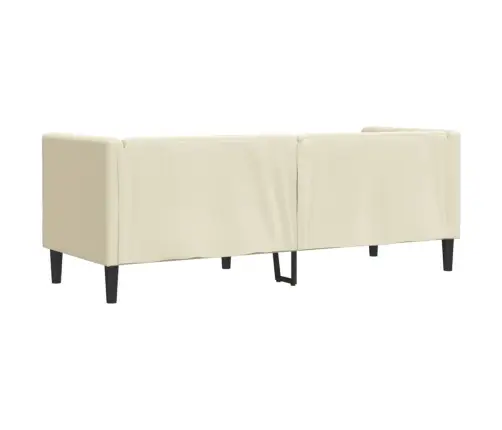 Trivietė Chesterfield Sofa, Kreminės Spalvos, Dirbtinė Oda