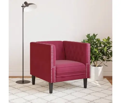 Chesterfield Atpūtas Krēsls, Vīnsarkans Samts Vidaxl Chesterfield Atpūtas Krēsls, Vīnsarkans Samts Vidaxl