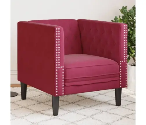 Chesterfield Atpūtas Krēsls, Vīnsarkans Samts Vidaxl Chesterfield Atpūtas Krēsls, Vīnsarkans Samts Vidaxl