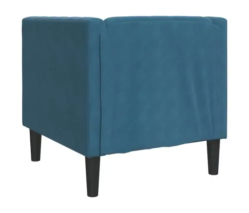 Chesterfield Atpūtas Krēsls, Zils Samts Vidaxl