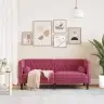 Dvivietė Chesterfield Sofa Su Pagalvėlėmis, Raudona, Aksomas