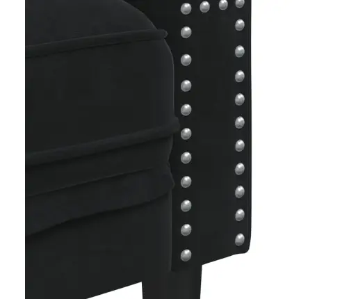 Chesterfield Dīvāns Ar Balstiem, Divvietīgs, Melns Samts Vidaxl