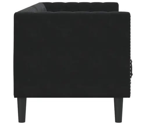 3-Kohaline Chesterfield Diivan Rullpatjadega Must Samet