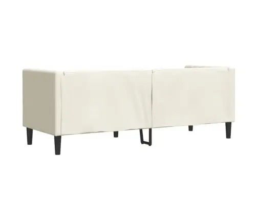 Chesterfield Dīvāns Ar Balstiem, Trīsvietīgs, Krēmkrāsas Samts Vidaxl