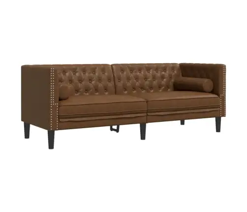 Chesterfield Dīvāns Ar Balstiem, Trīsvietīgs, Brūns Vidaxl Chesterfield Dīvāns Ar Balstiem, Trīsvietīgs, Brūns Vidaxl