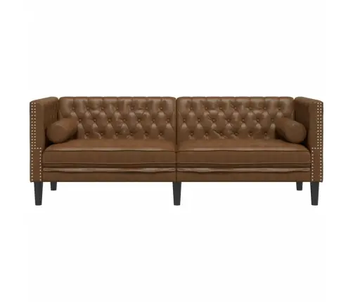 Chesterfield Dīvāns Ar Balstiem, Trīsvietīgs, Brūns Vidaxl Chesterfield Dīvāns Ar Balstiem, Trīsvietīgs, Brūns Vidaxl