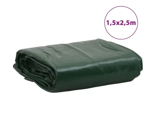 Brezenta Pārklājs, Zaļš, 1,5X2,5 M, 650 G/M² Vidaxl
