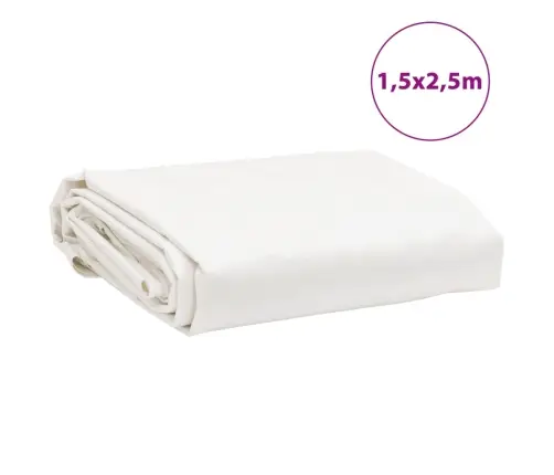 Brezenta Pārklājs, Balts, 1,5X2,5 M, 650 G/M² Vidaxl