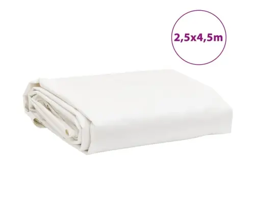 Brezenta Pārklājs, Balts, 2,5X4,5 M, 650 G/M² Vidaxl