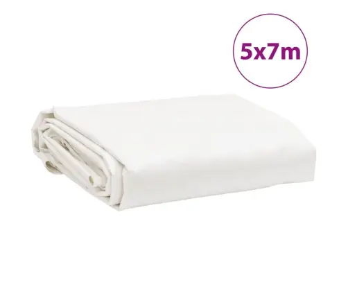 Brezenta Pārklājs, Balts, 5X7 M, 650 G/M² Vidaxl
