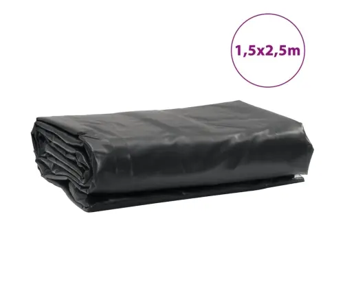 Brezenta Pārklājs, Melns, 1,5X2,5 M, 650 G/M² Vidaxl