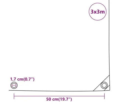 Brezenta Pārklājs, Antracītpelēks, 3X3 M, 650 G/M² Vidaxl