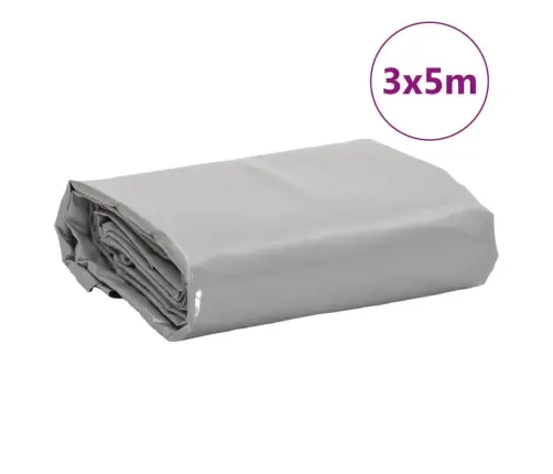 Brezenta Pārklājs, Pelēks, 3X5 M, 650 G/M² Vidaxl