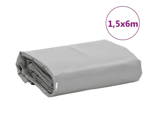 Brezenta Pārklājs, Pelēks, 1,5X6 M, 650 G/M² Vidaxl