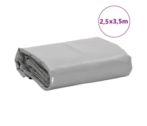 Brezenta Pārklājs, Pelēks, 2,5X3,5 M, 650 G/M² Vidaxl