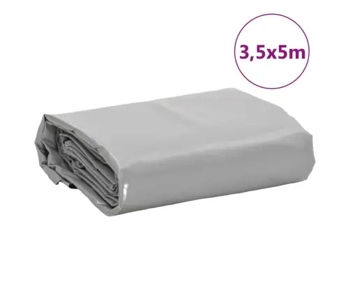Brezenta Pārklājs, Pelēks, 3,5X5 M, 650 G/M² Vidaxl
