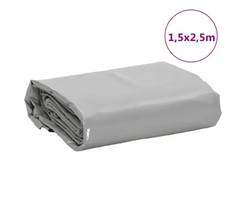 Brezenta Pārklājs, Pelēks, 1,5X2,5 M, 650 G/M² Vidaxl
