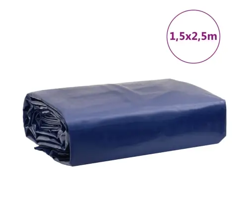 Brezenta Pārklājs, Zils, 1,5X2,5 M, 650 G/M² Vidaxl