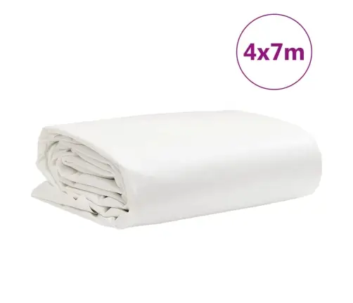 Brezenta Pārklājs, Balts, 4X7 M, 650 G/M² Vidaxl