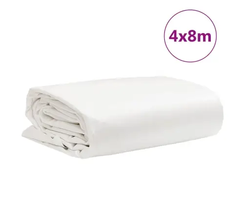 Brezenta Pārklājs, Balts, 4X8 M, 650 G/M² Vidaxl