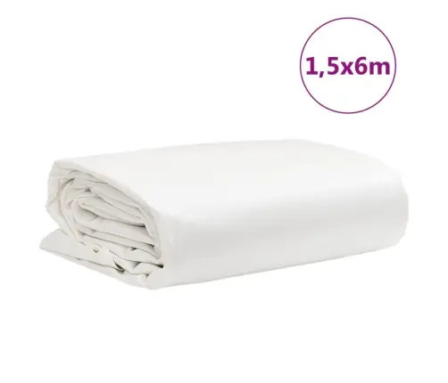 Brezenta Pārklājs, Balts, 1,5X6 M, 650 G/M² Vidaxl