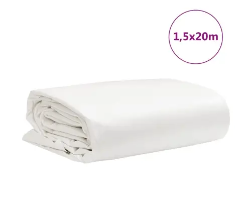 Brezenta Pārklājs, Balts, 1,5X20 M, 650 G/M² Vidaxl