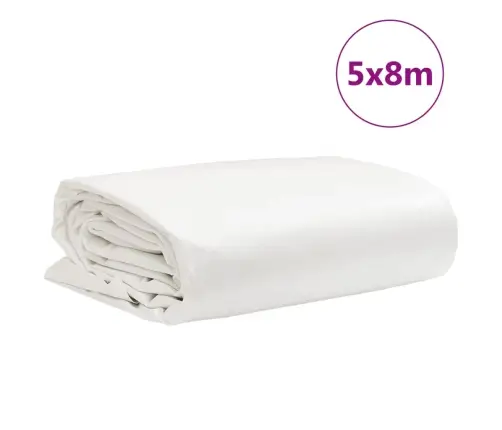 Brezenta Pārklājs, Balts, 5X8 M, 650 G/M² Vidaxl