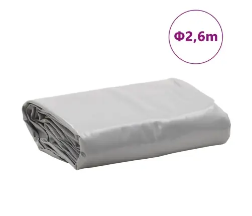 Brezenta Pārklājs, Pelēks, Ø 2,6 M, 650 G/M² Vidaxl