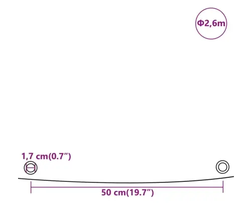 Brezenta Pārklājs, Pelēks, Ø 2,6 M, 650 G/M² Vidaxl