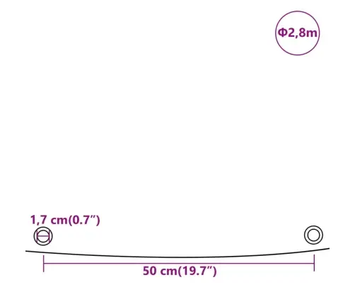 Brezenta Pārklājs, Pelēks, Ø 2,8 M, 650 G/M² Vidaxl