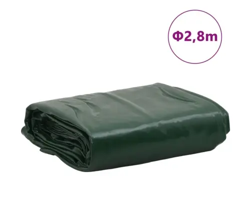 Brezenta Pārklājs, Zaļš, Ø 2,8 M, 650 G/M² Vidaxl