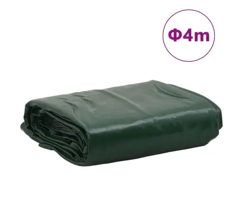 Brezenta Pārklājs, Zaļš, Ø 4 M, 650 G/M² Vidaxl