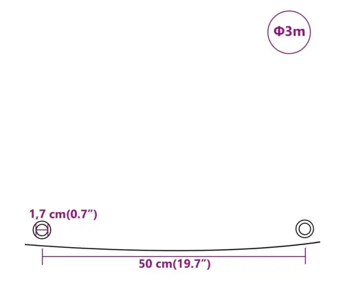 Brezenta Pārklājs, Balts, Ø 3 M, 650 G/M² Vidaxl