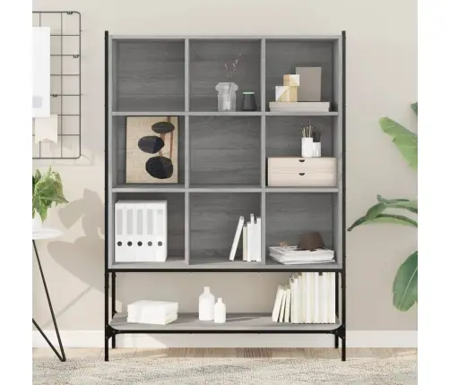 Grāmatplaukts, Pelēka Koka, 102X30X141,5 Cm, Inženierijas Koks Vidaxl