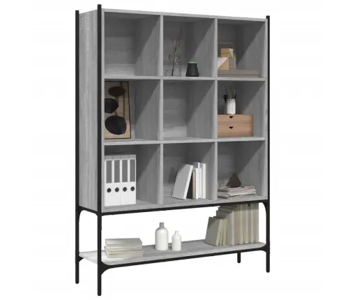 Grāmatplaukts, Pelēka Koka, 102X30X141,5 Cm, Inženierijas Koks Vidaxl