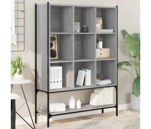 Grāmatplaukts, Pelēka Koka, 102X30X141,5 Cm, Inženierijas Koks Vidaxl