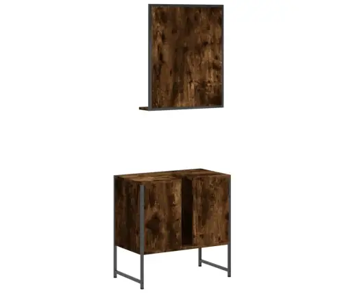 2-Daļīgs Vannasistabas Skapīšu Komplekts, Ozolkoka Krāsa, Koks Vidaxl