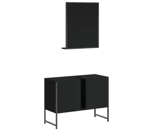 2-Osaline Vannitoakapi Komplekt, Must, Tehispuit