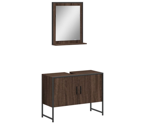 2-Osaline Vannitoakappide Komplekt, Pruun Tamm, Tehispuit
